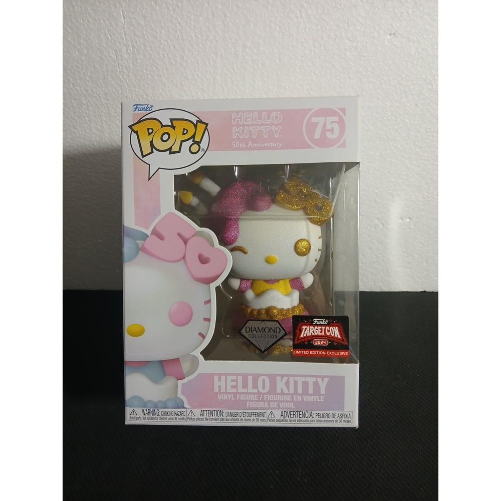 Funko Pop!: Diamond HELLO KITTY #75 50th Anniversary Targetcon 2024 Exclusive